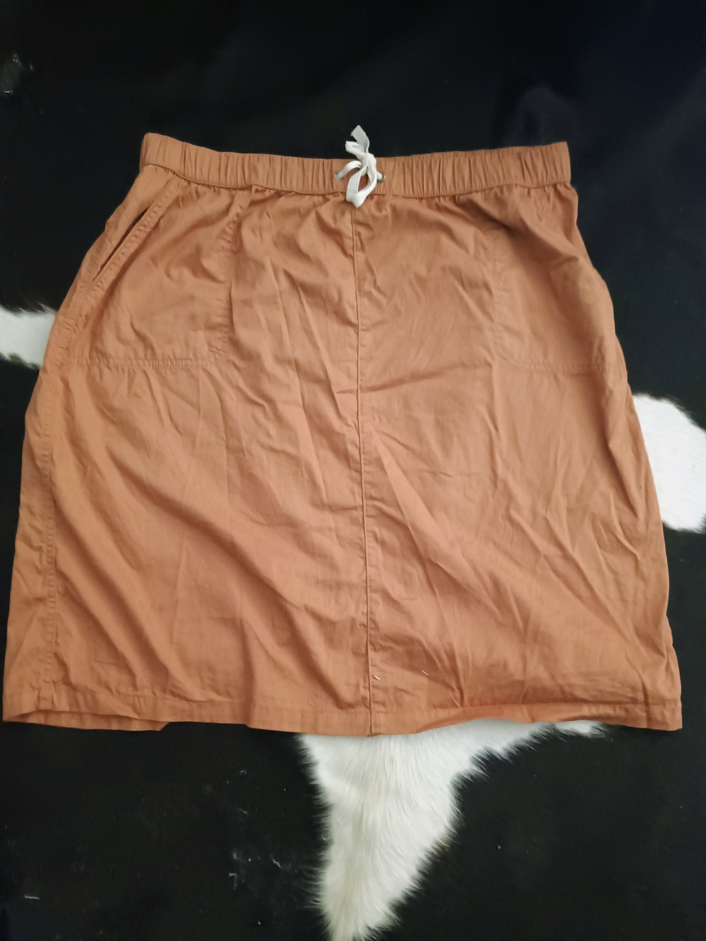 Pact 100% Organic Cotton Casual Drawstring Waist Tan Cotton Skirt XXL